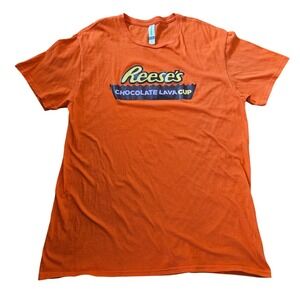 Threadfast Apparel Reeses Chocolate Lava Cup Orange Graphic T-Shirt Mens Large